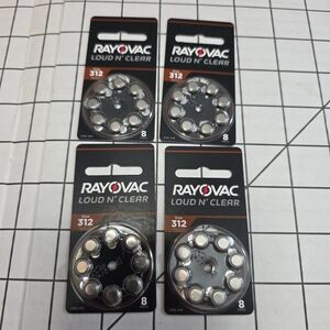 RAYOVAC Loud N' Clear #312 Hearing Aid Batteries 4 Packs, Exp 7/25, 32 total  #1